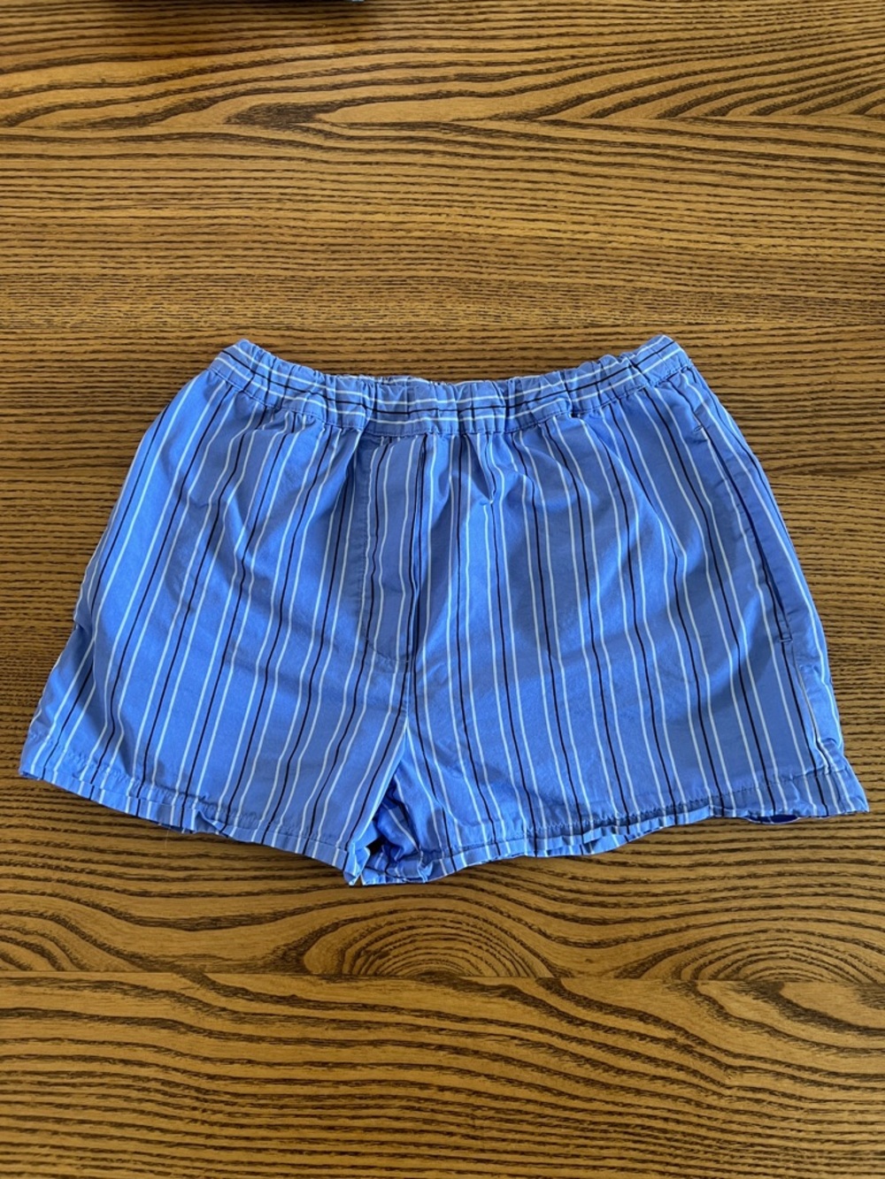 Wilfred Free Light Blue Striped Boxer Style Shorts 2XS